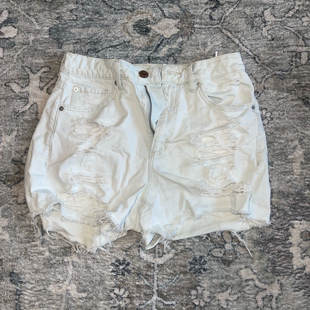 GARAGE Distressed Light Blue Shorts